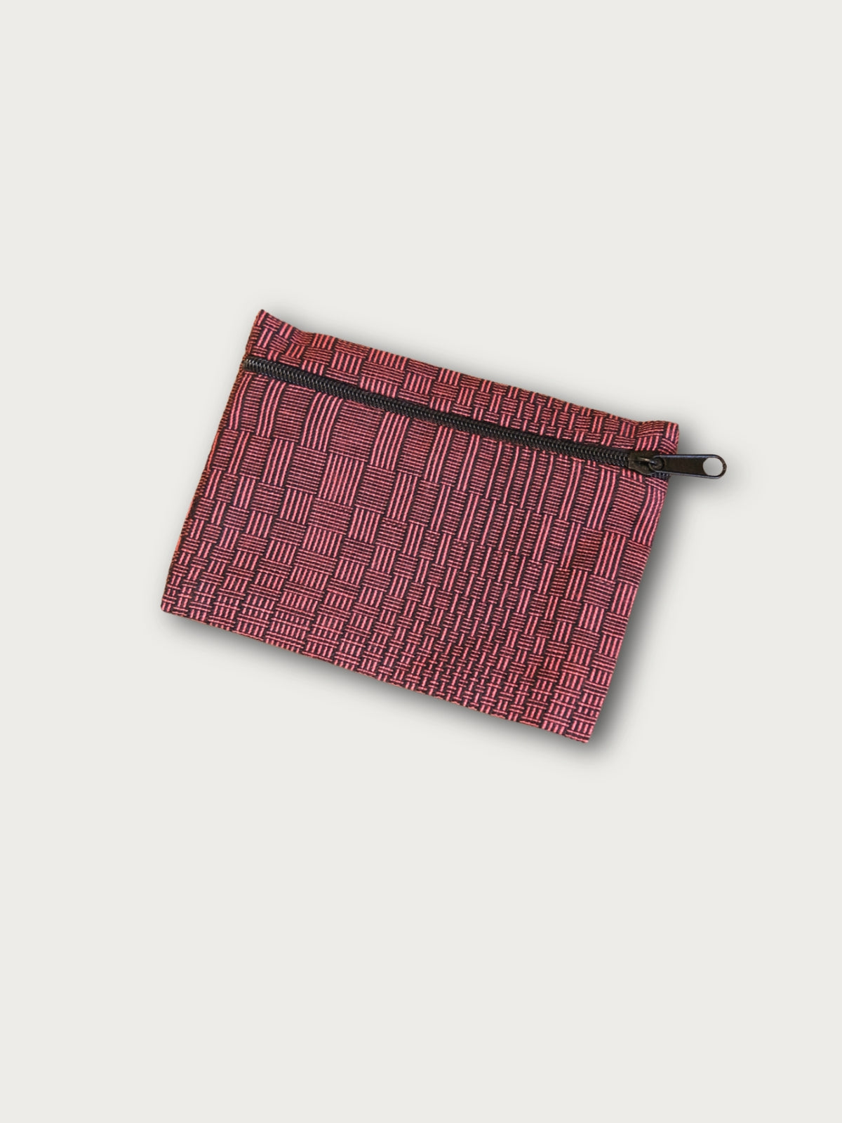 Handwoven Zipper Pouch - Dark Pink