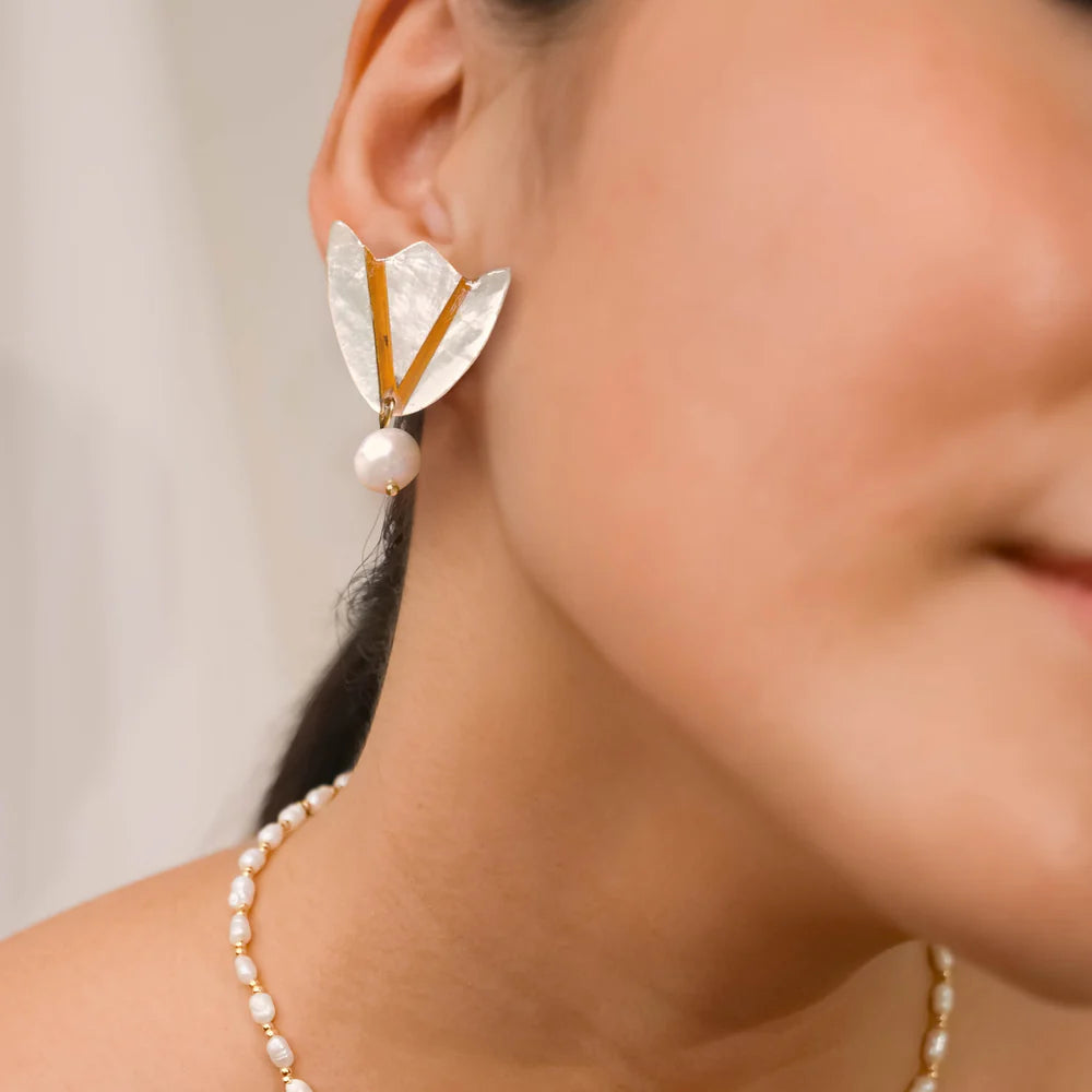 Capiz Guita Earrings | Narra Studio