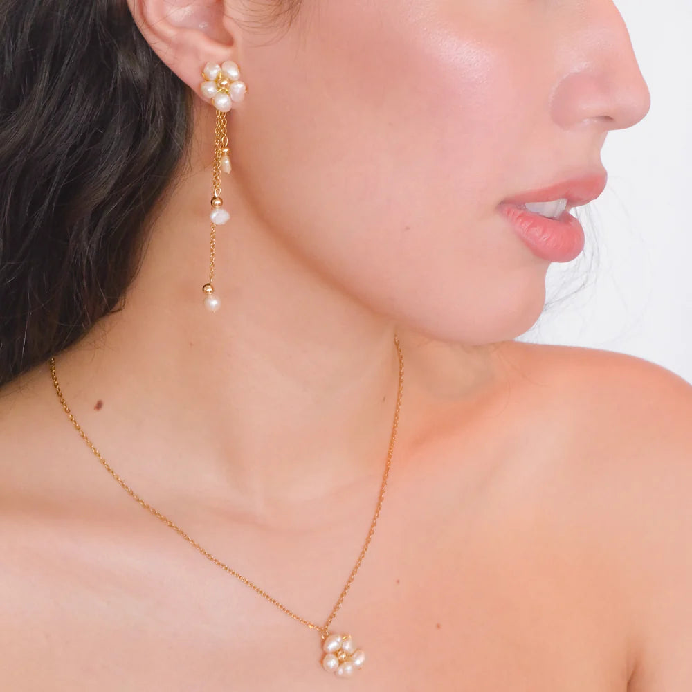 Kalachuchi Dangler Earrings | Filipino earrings | Narra Studio