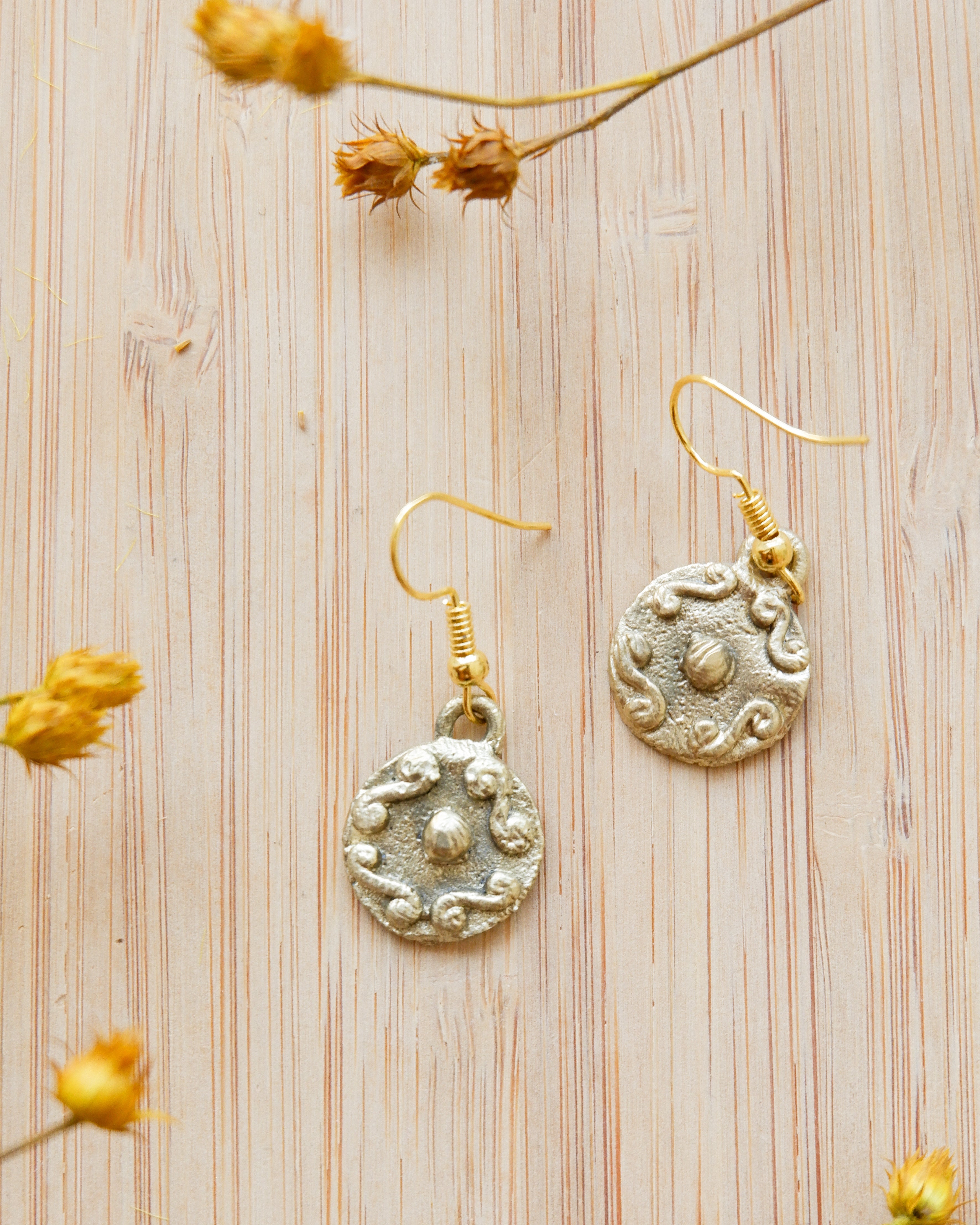 Tboli Hand-Cast Brass - Circle Earrings Womens Earrings
