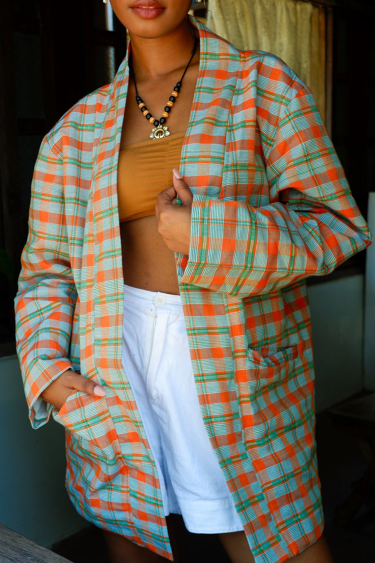 Green and Orange Binakol Jacket | Narra Studio