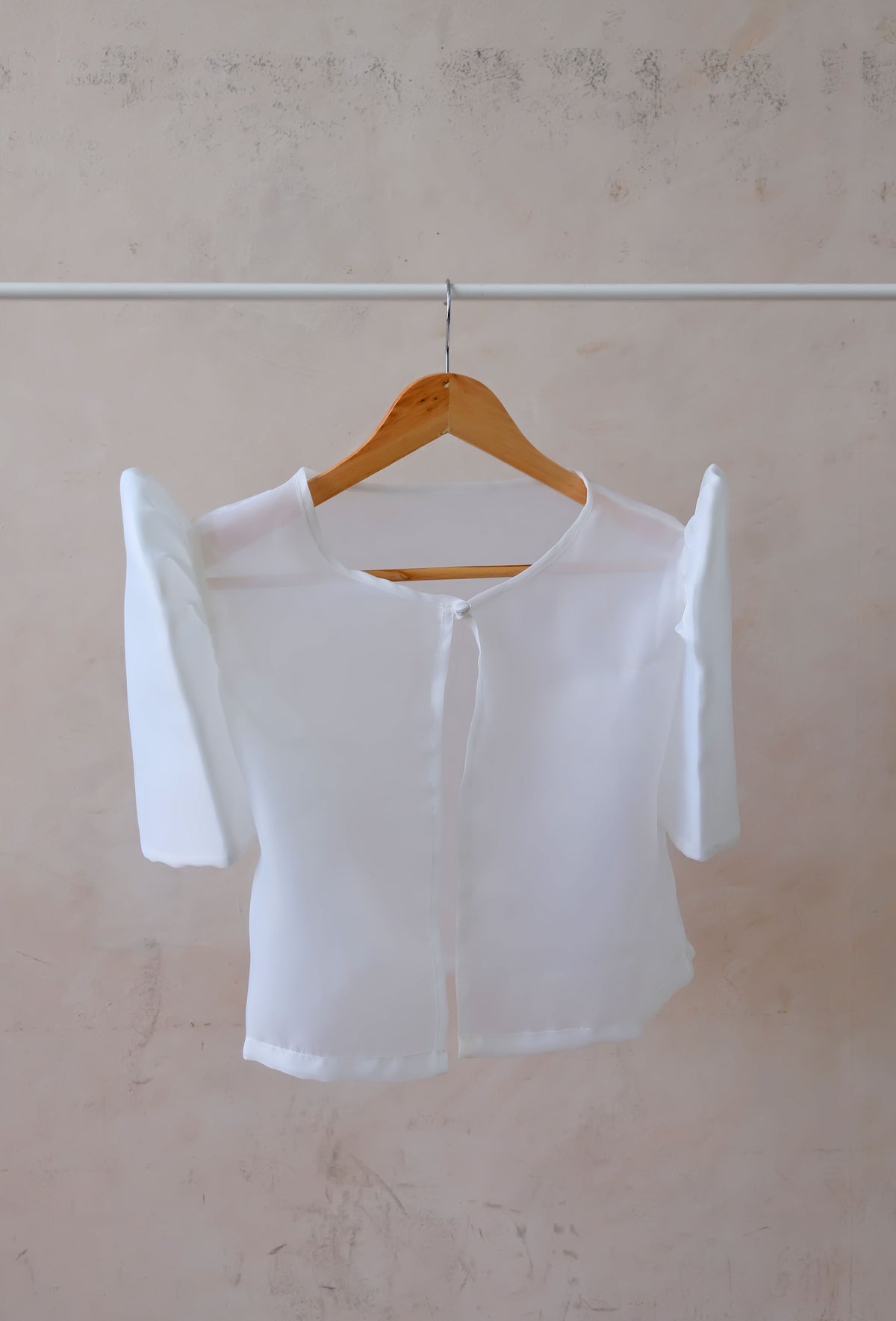 Sheer Butterfly Sleeve Bolero - White | Narra Studio