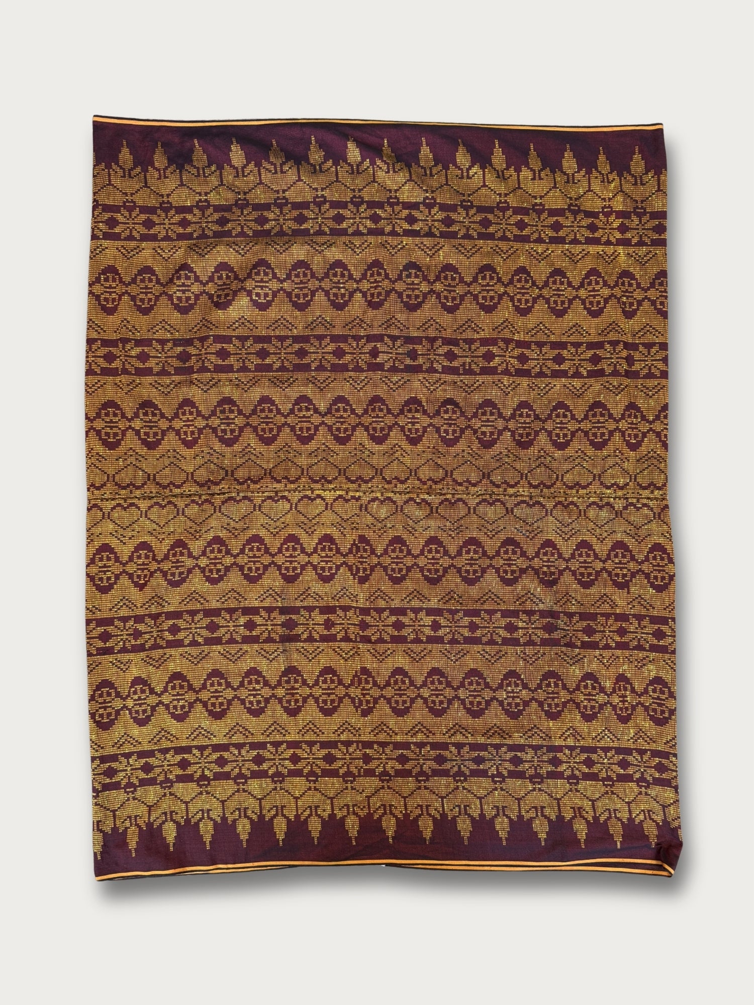 Handwoven Malong - Maroon and Gold