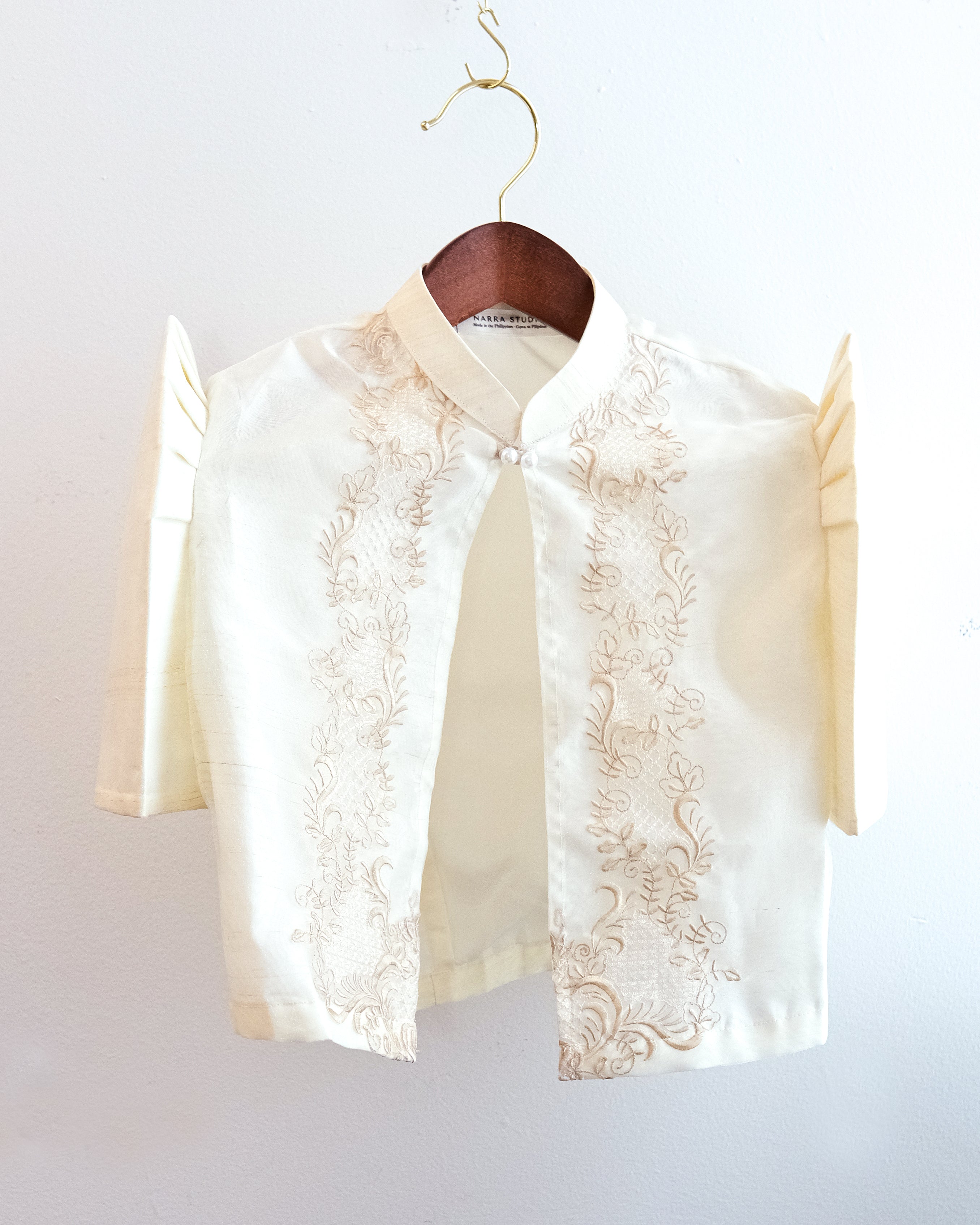 Cream Flower & Vine Bolero with Butterfly Sleeves women’s blouse