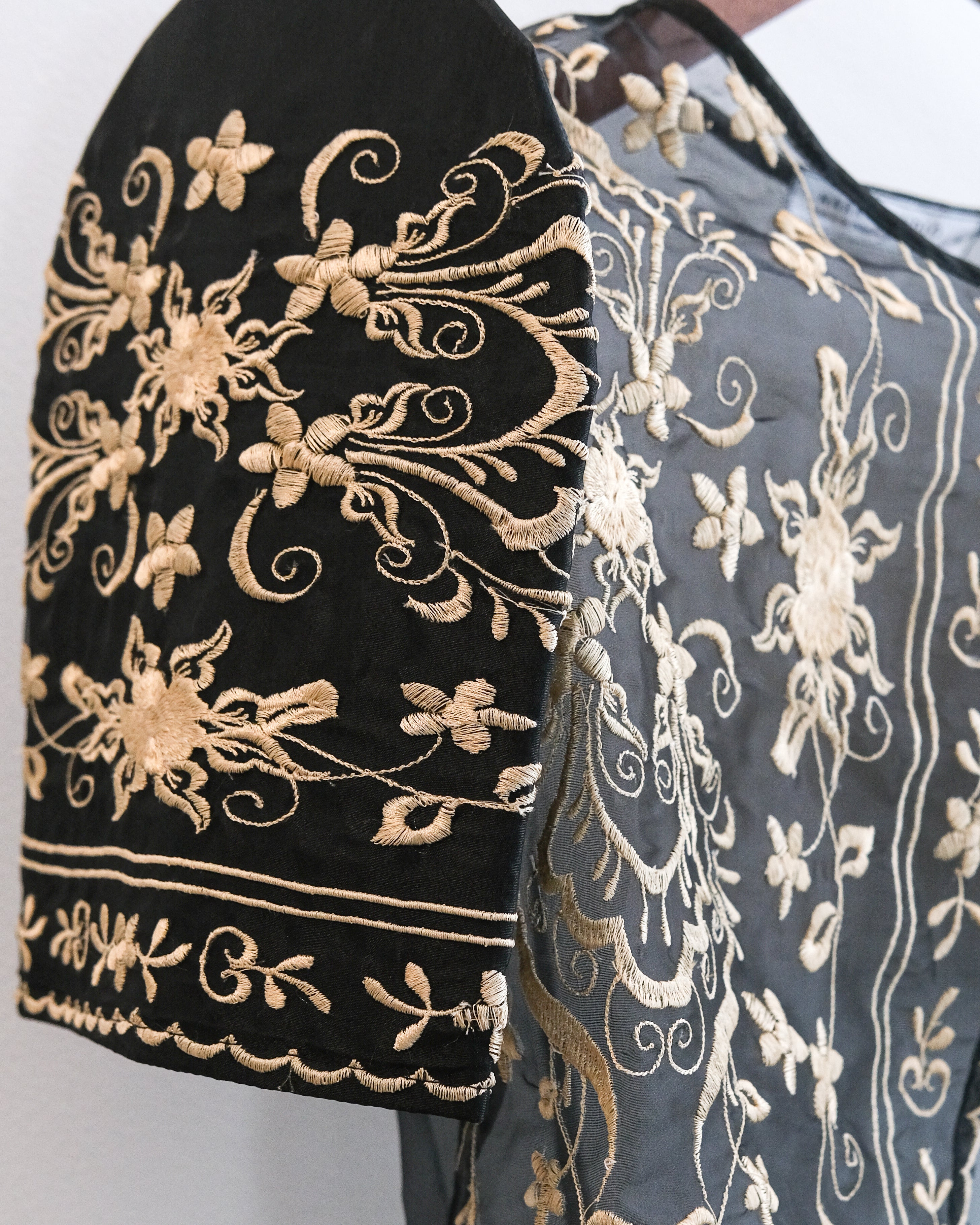 Sampaguita Butterfly Sleeve Bolero – Black | Narra Studio