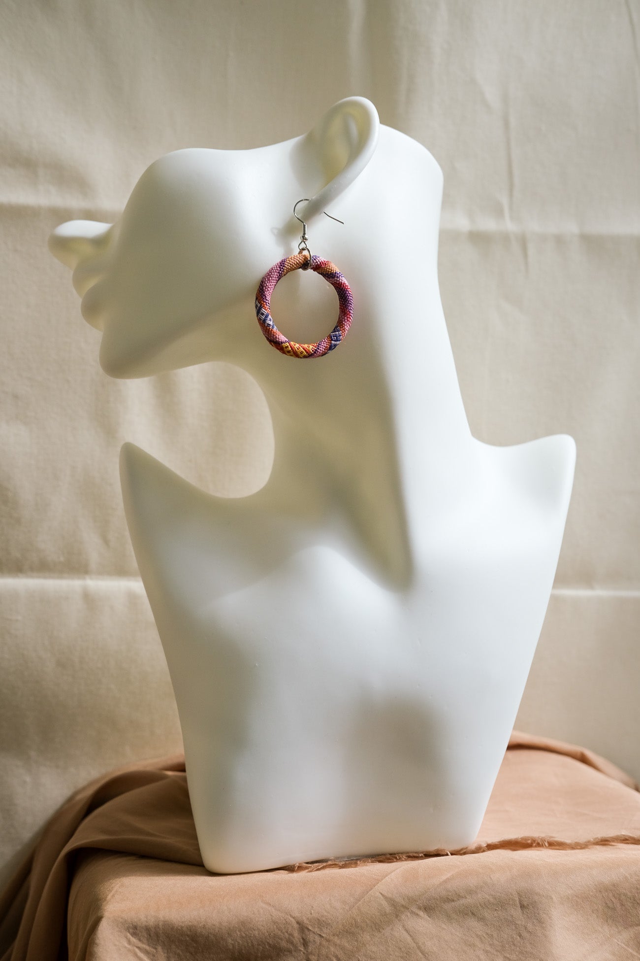 Handwoven Yakan Hoop Earrings - Large