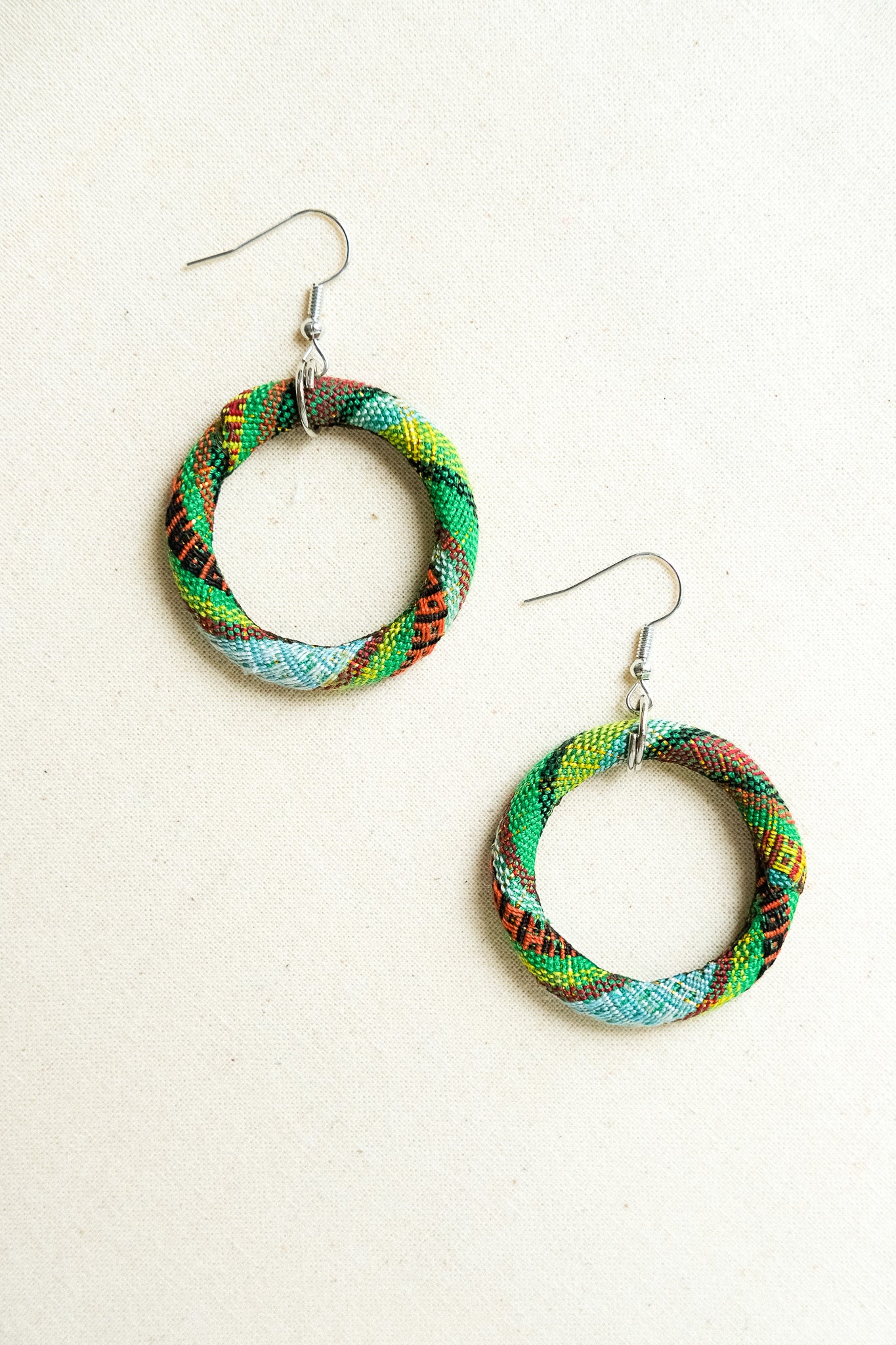 Handwoven Yakan Hoop Earrings - Large