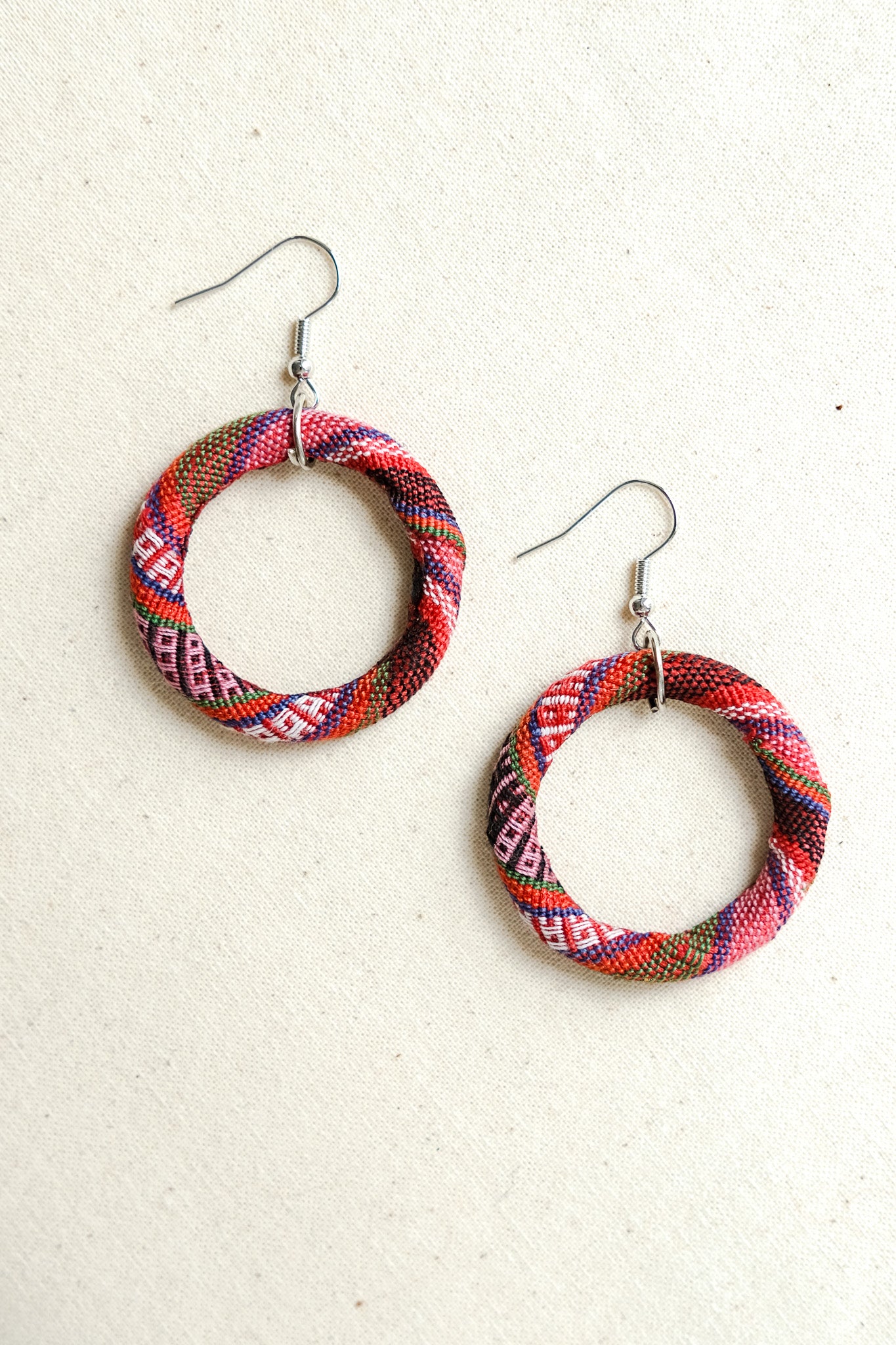 Handwoven Yakan Hoop Earrings - Large