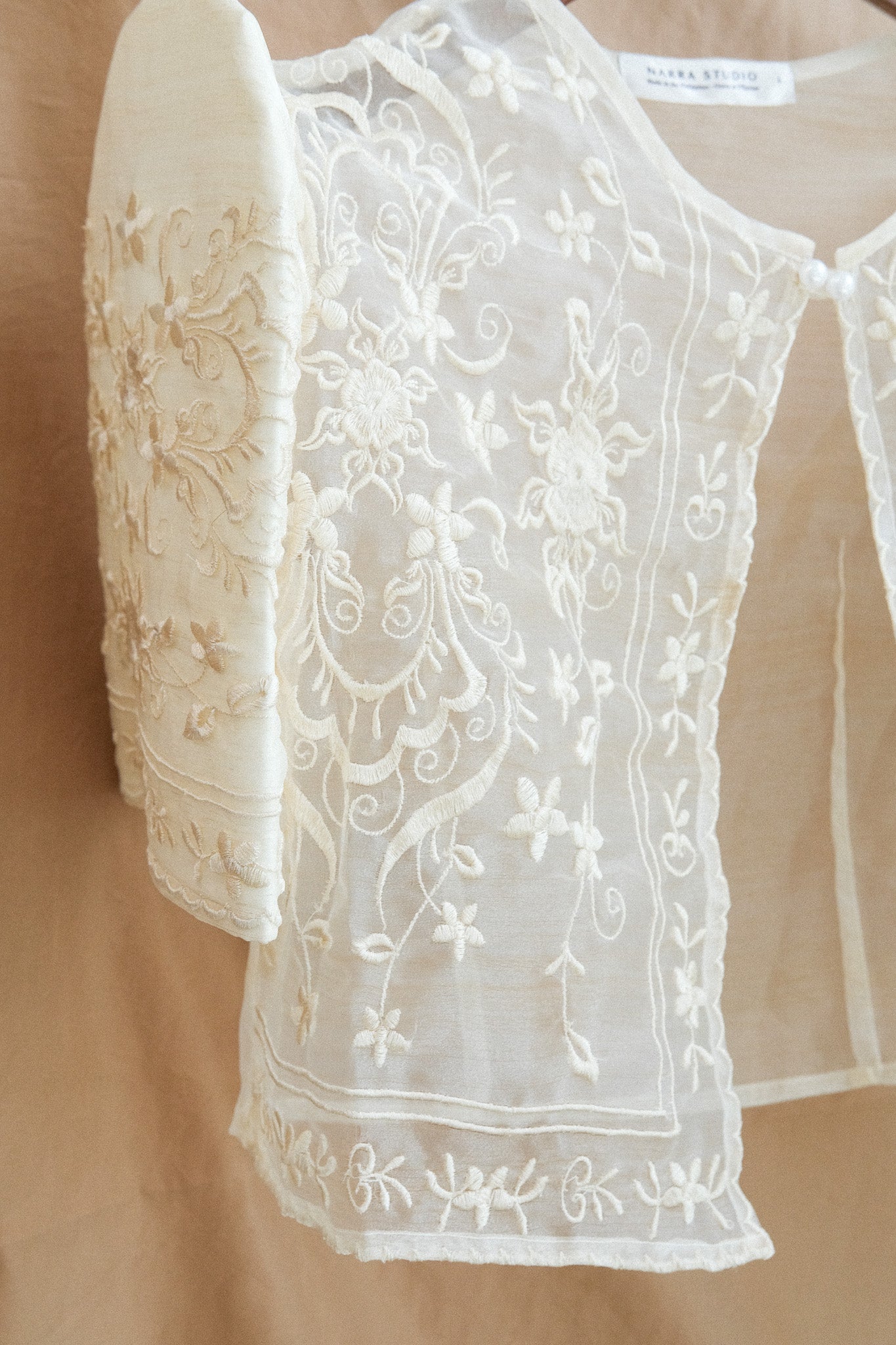 Ivory Sampaguita Bolero with Butterfly Sleeves
