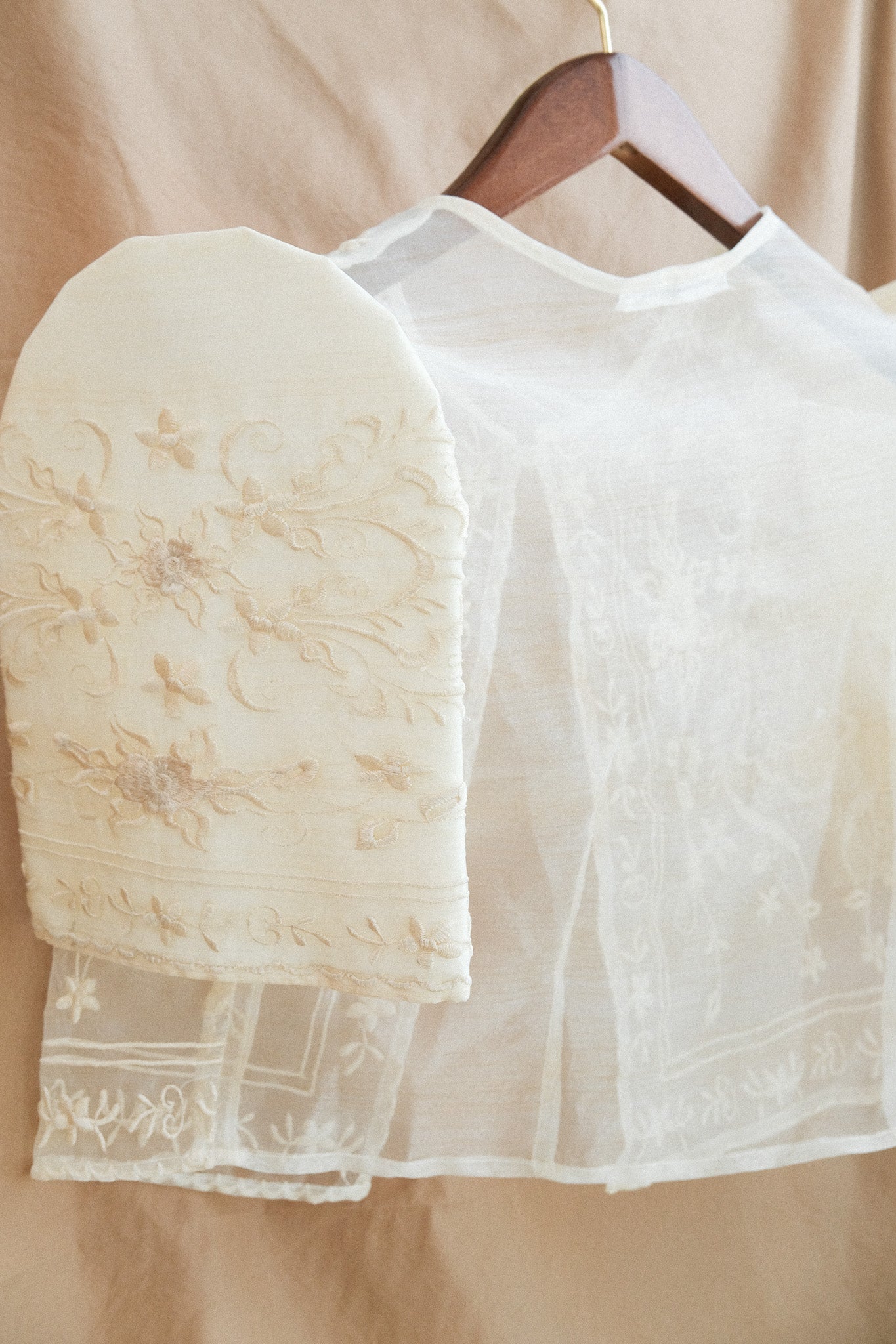 Ivory Sampaguita Bolero with Butterfly Sleeves
