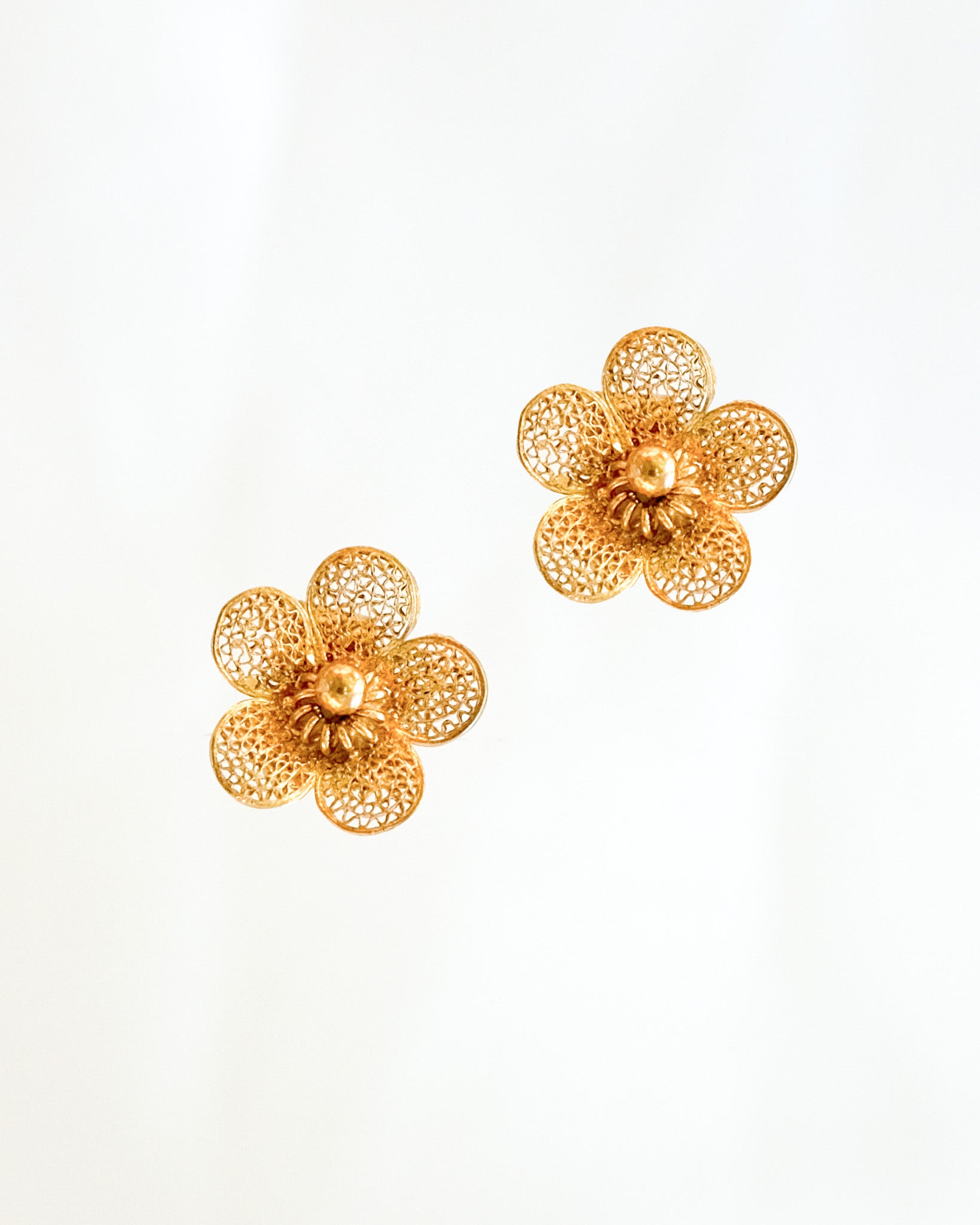 Sampaguita Filigree Stud Earrings | Filipino earrings | Narra Studio
