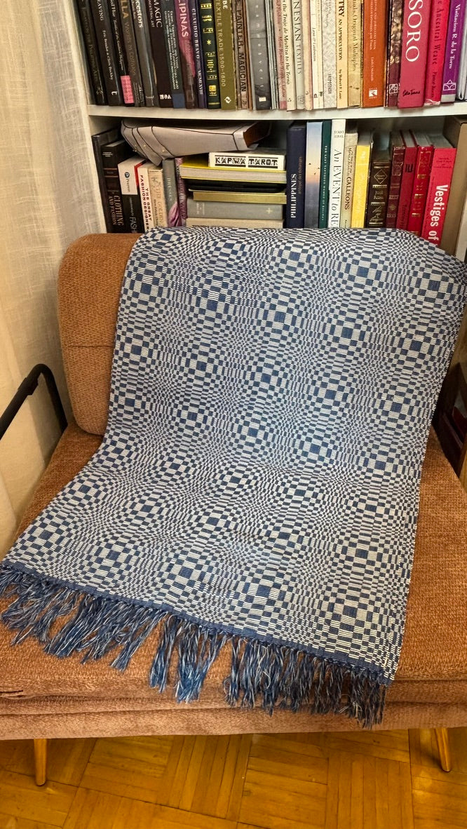 Kusikos Inabel Throw Blanket — Blue & White
