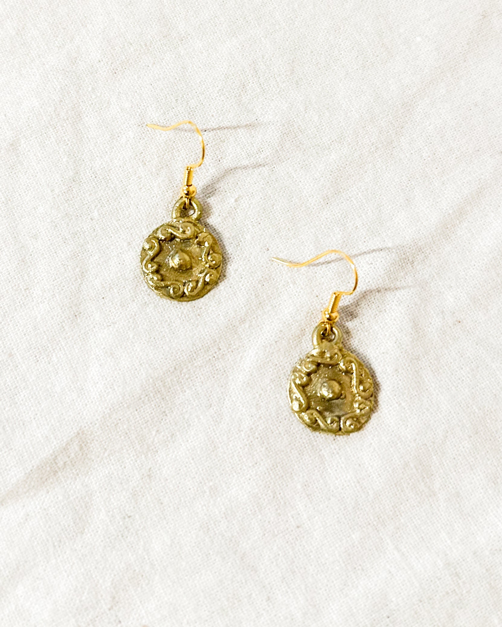 Tboli Hand-Cast Brass - Circle Earrings Flourish Womens Earrings