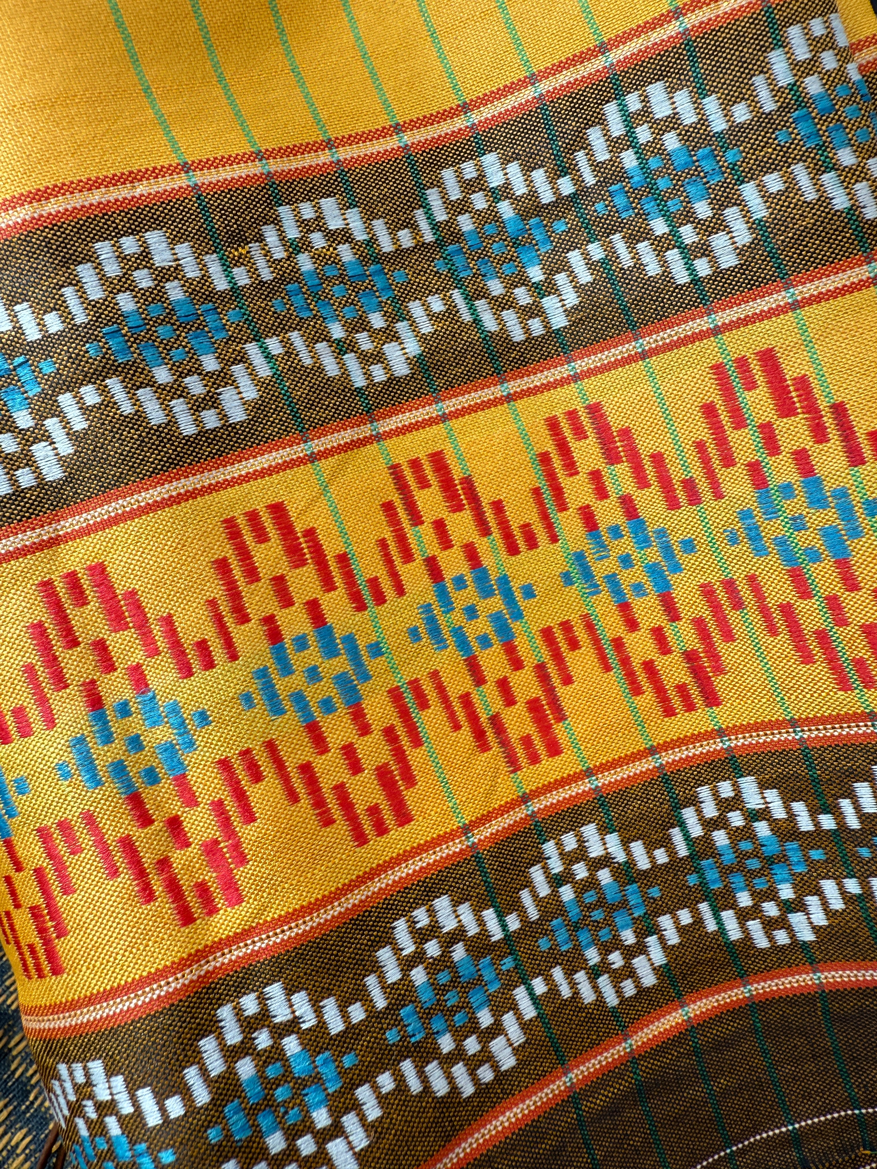 Modern Filipiniana-Silky Malong - Golden Yellow - Narra Studio-available in NYC USA