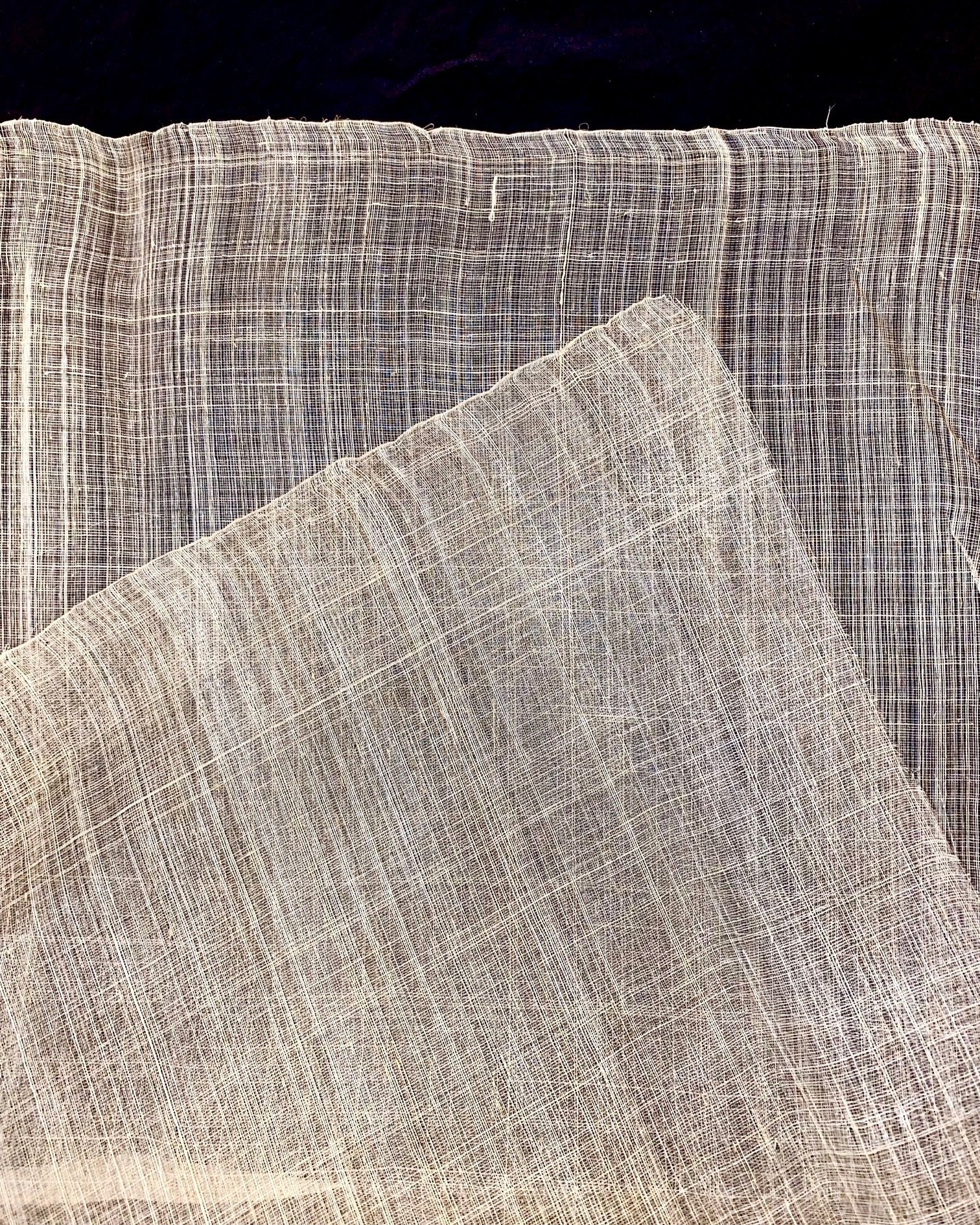 Handwoven Piña Fabric Yardage Pure Fabric Yardage from Aklan, Philippines, featuring fine pineapple fibers with a sheer, natural texture and delicate cross-weave pattern.