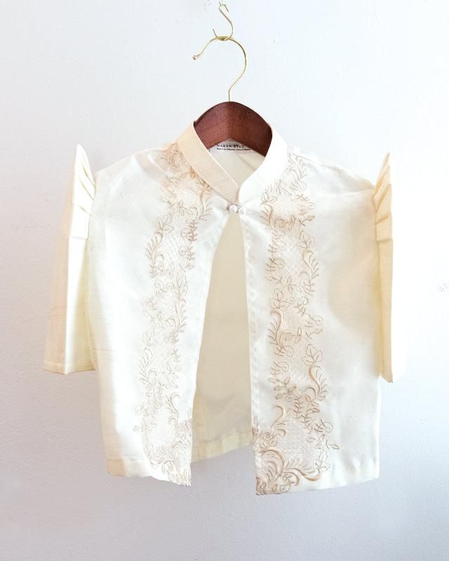 Cream Flower & Vine Bolero with Butterfly Sleeves women’s blouse