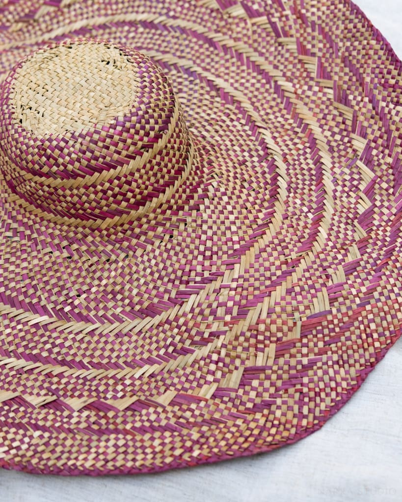 Handwoven Beach Hat - Currant Red