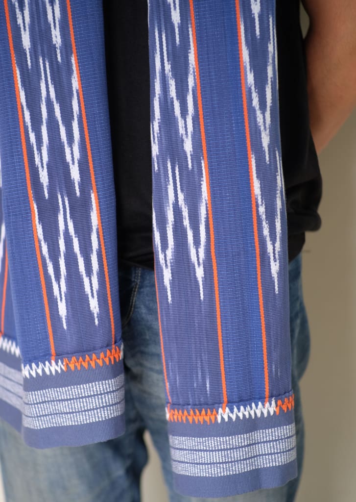 Handloomed Ifugao Binodbodan Scarf - Blue Striped Unisex Scarf