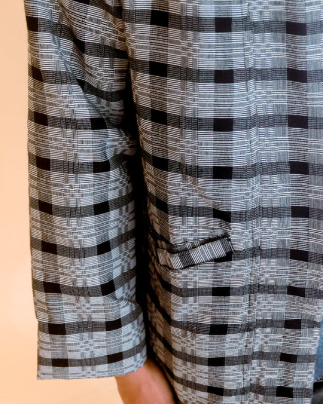 Handwoven Binakol Jacket - Black Grid Unisex Jacket