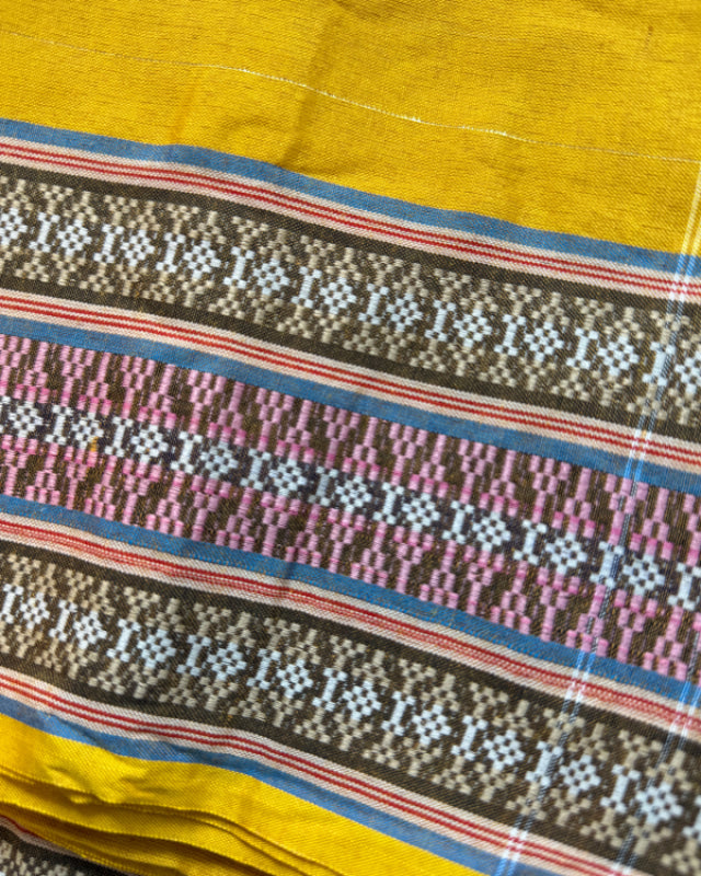 Silky Malong - Golden Yellow Pink and Tan malong