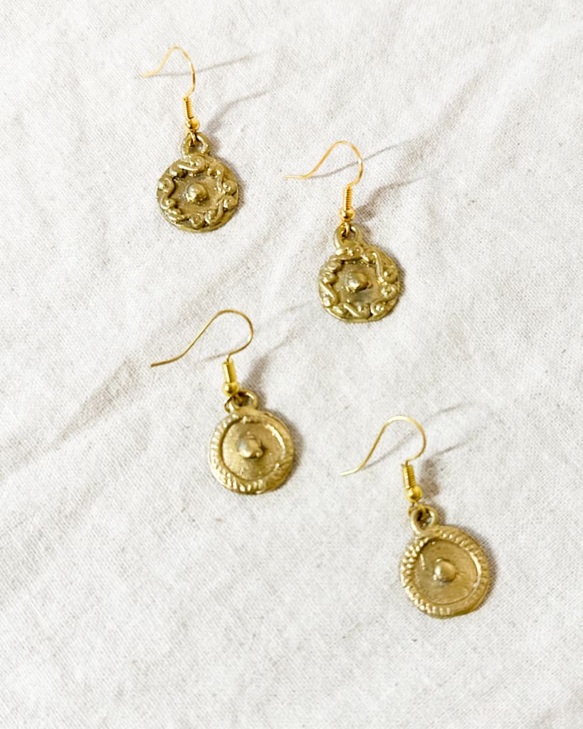 Tboli Hand-Cast Brass - Circle Earrings Womens Earrings