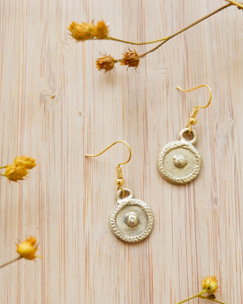 Tboli Hand-Cast Brass - Circle Earrings Womens Earrings