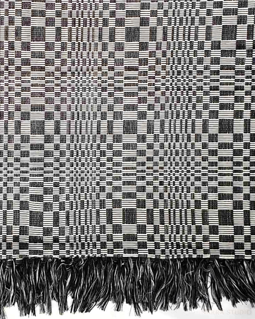 Black &amp; White Kusikus Throw Blanket | Narra Studio