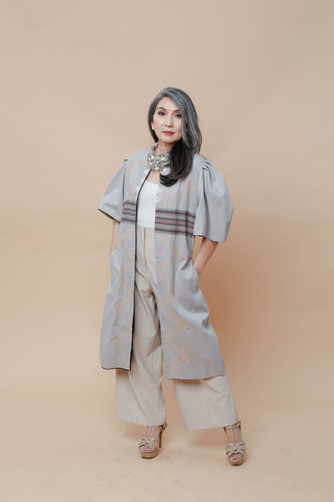 VP Leni Trench with Nesif Embroidery