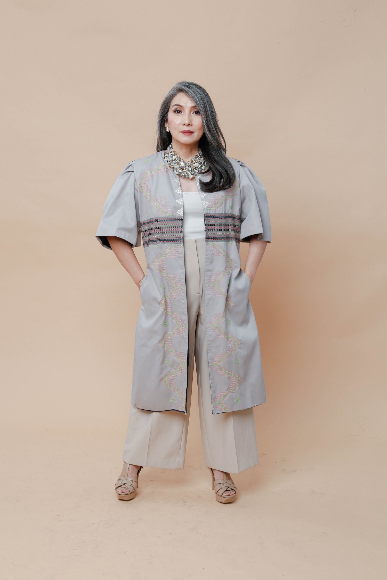 VP Leni Trench with Nesif Embroidery