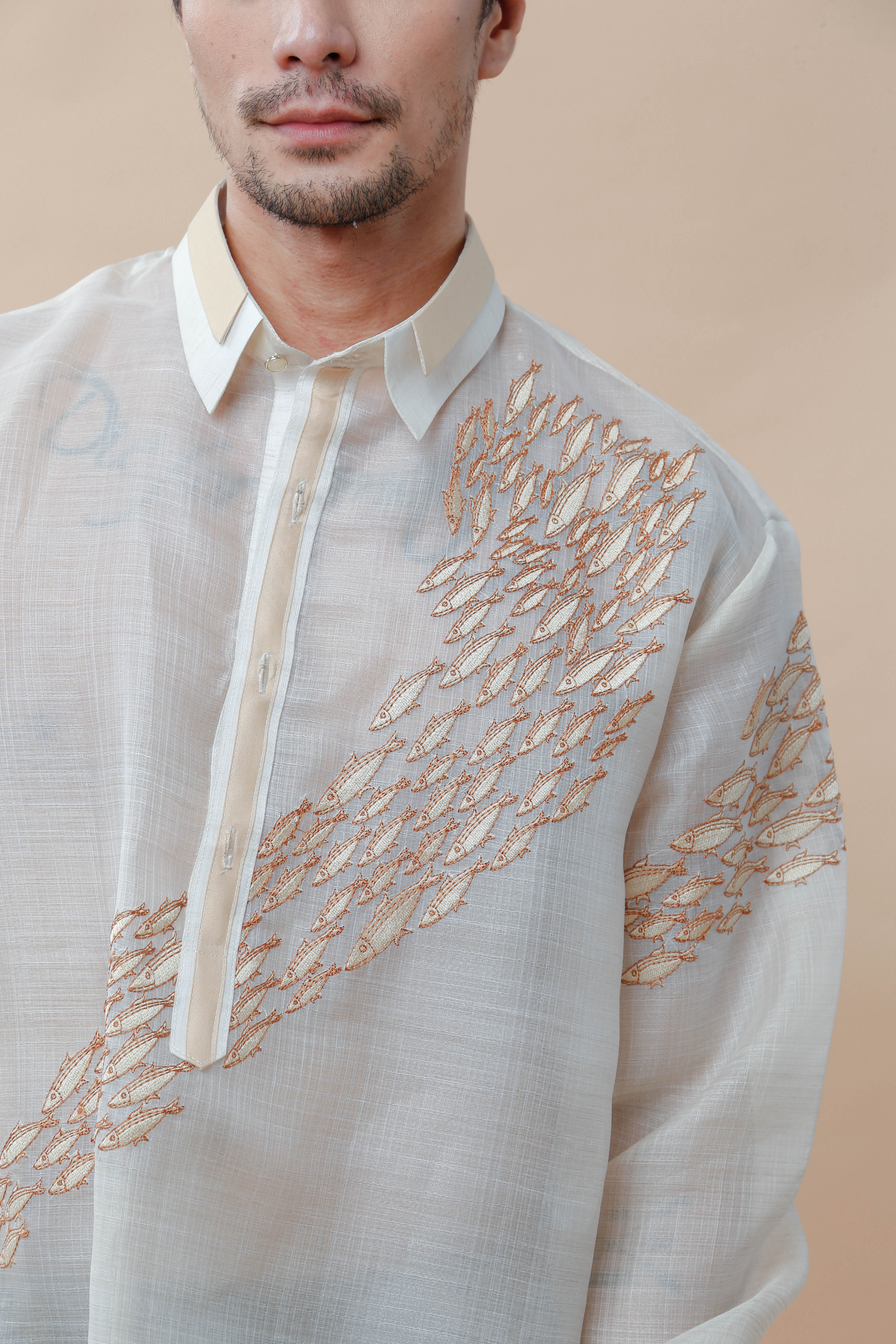 Modern Filipiniana-Sagana Barong - Narra Studio-available in NYC USA