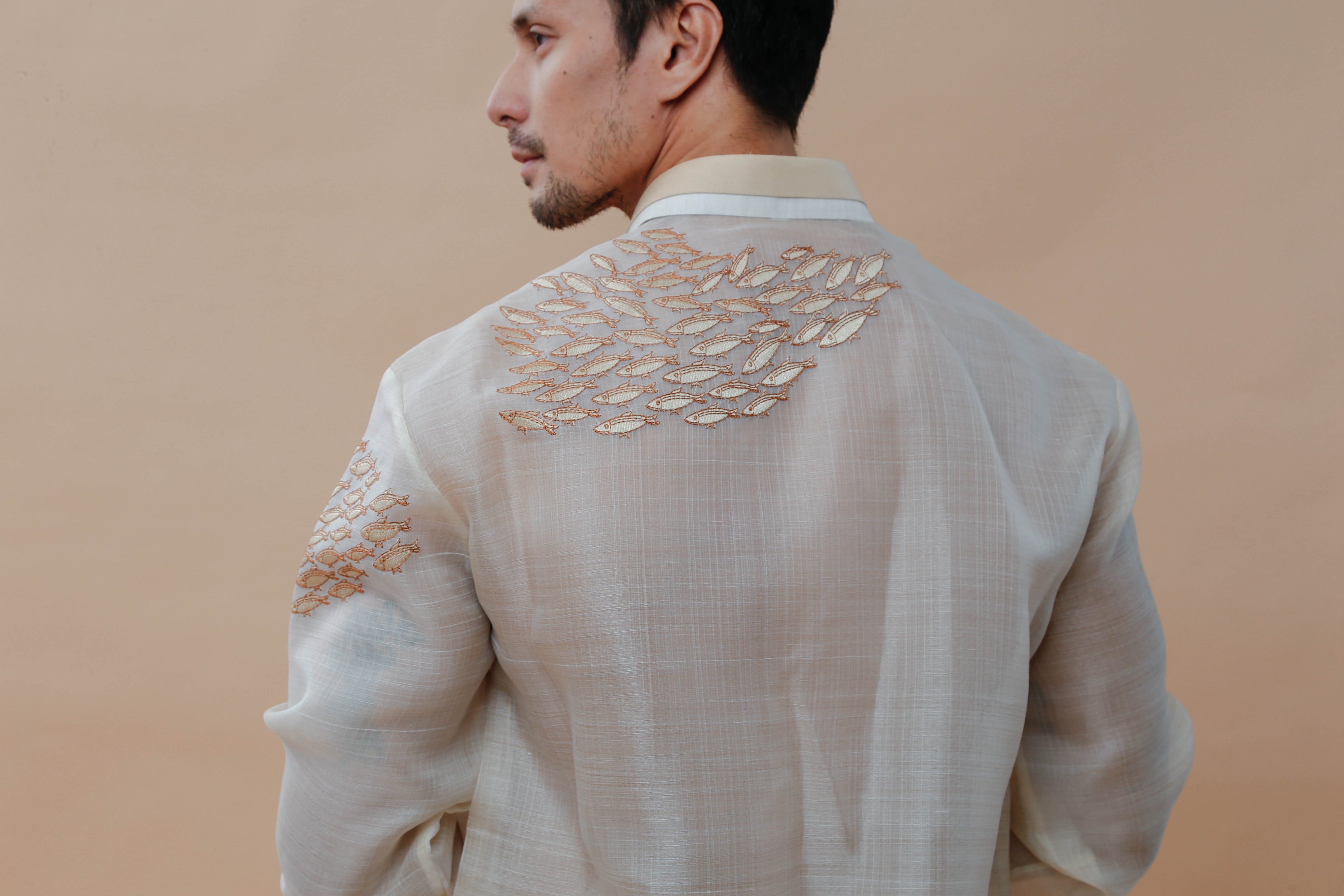Modern Filipiniana-Sagana Barong - Narra Studio-available in NYC USA