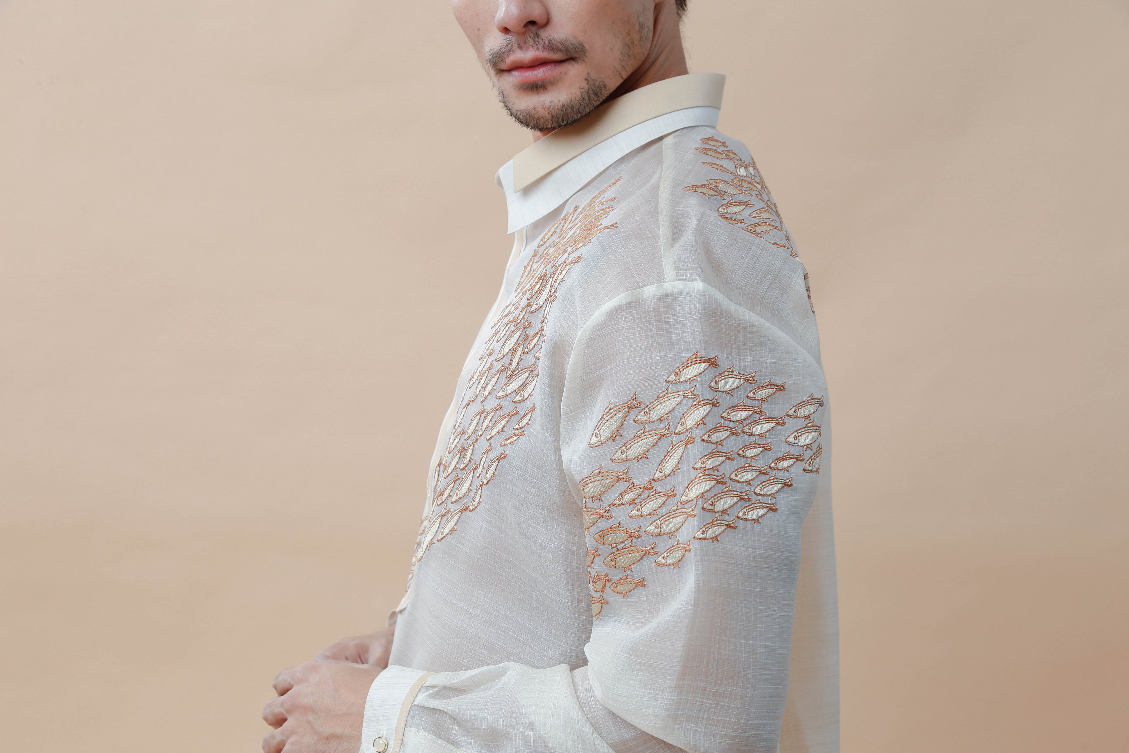Modern Filipiniana-Sagana Barong - Narra Studio-available in NYC USA