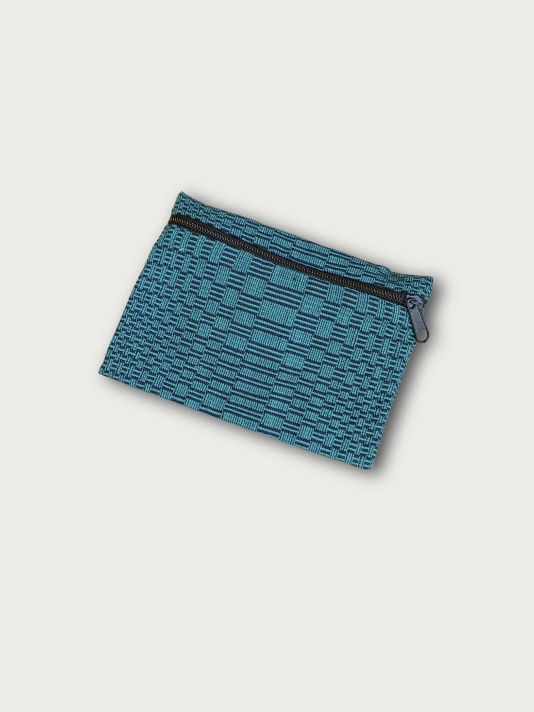 Handwoven Zipper Pouch - Teal