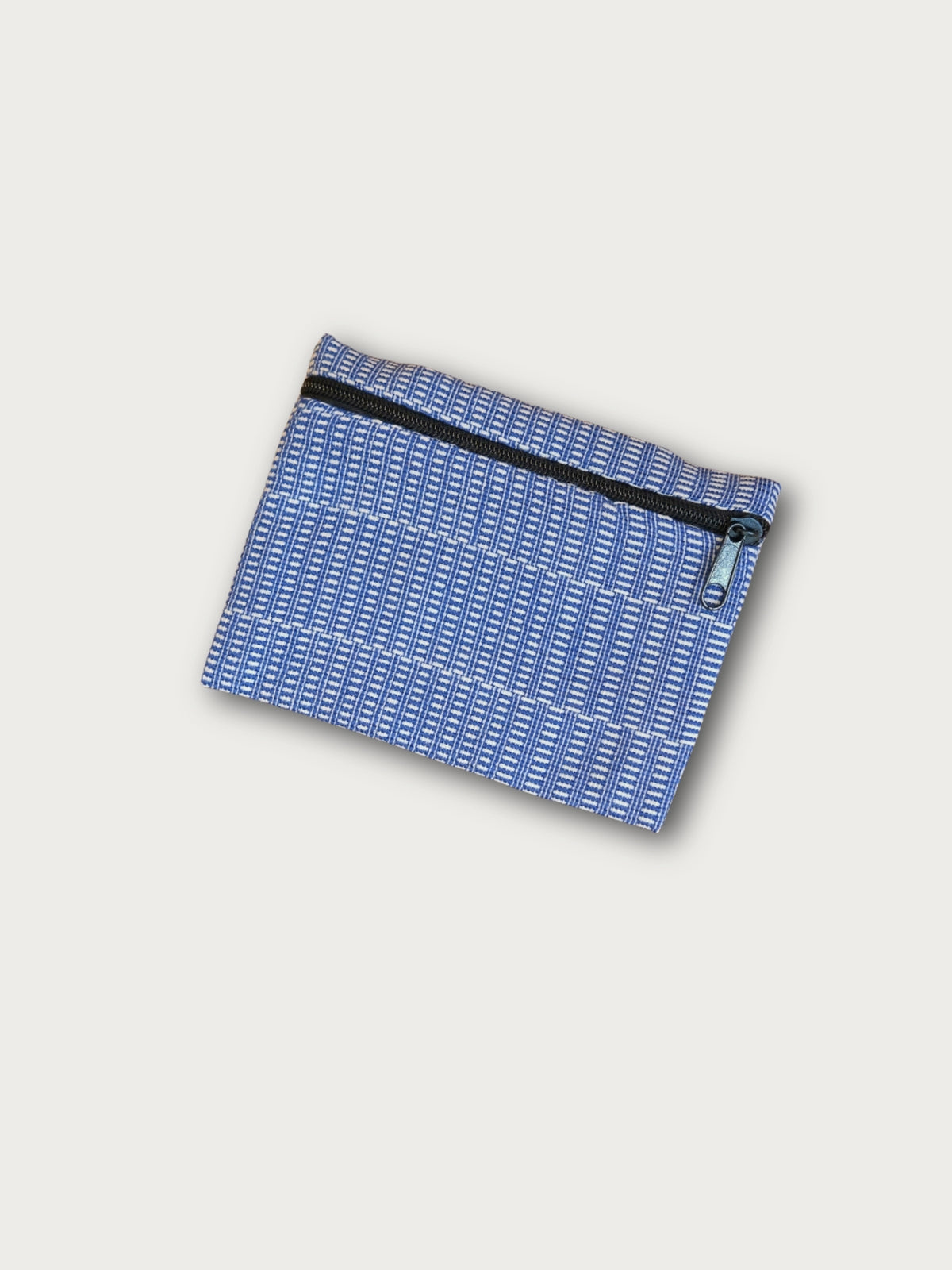Handwoven Zipper Pouch - Medium Blue