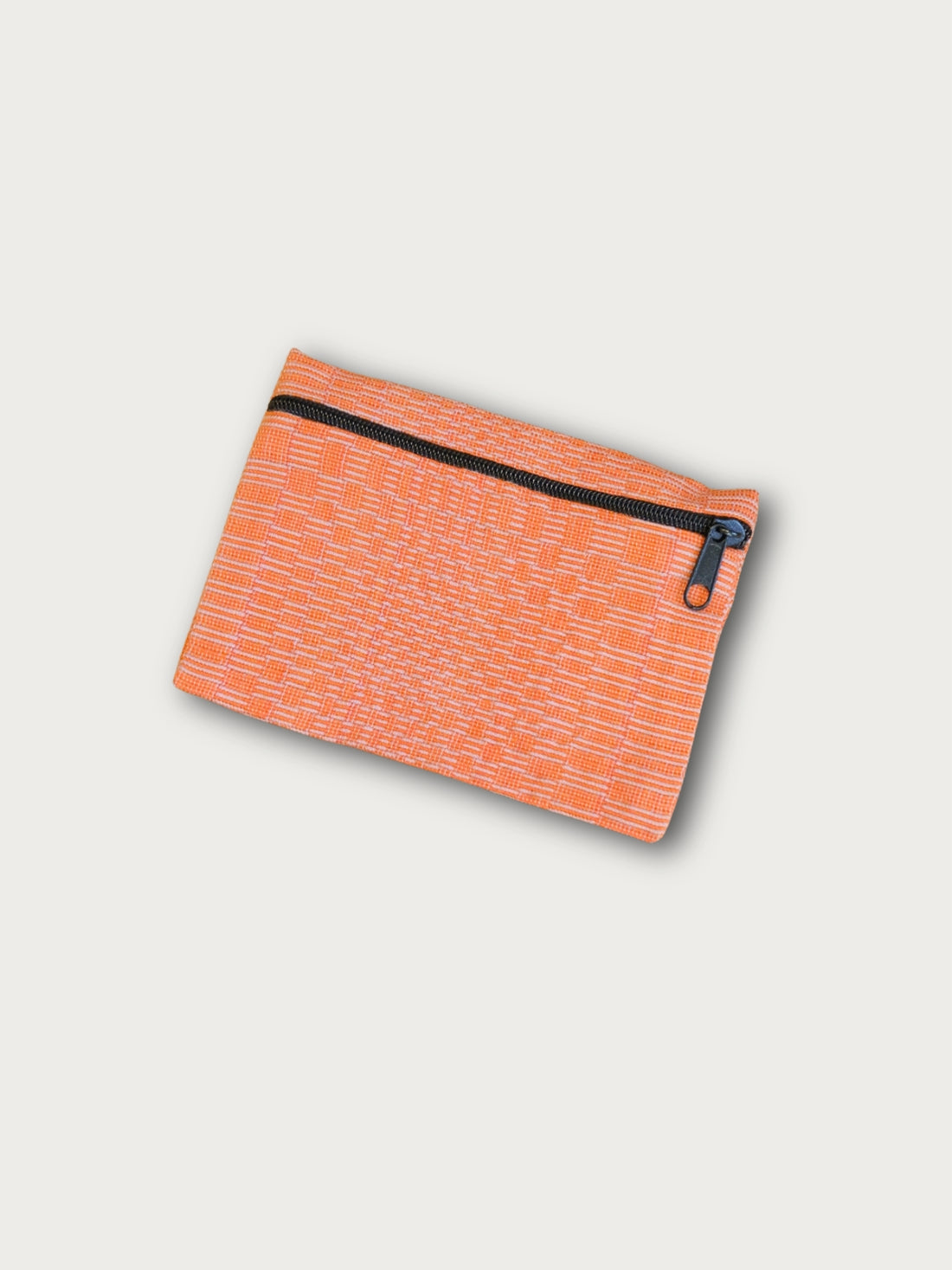Handwoven Zipper Pouch - Tangerine