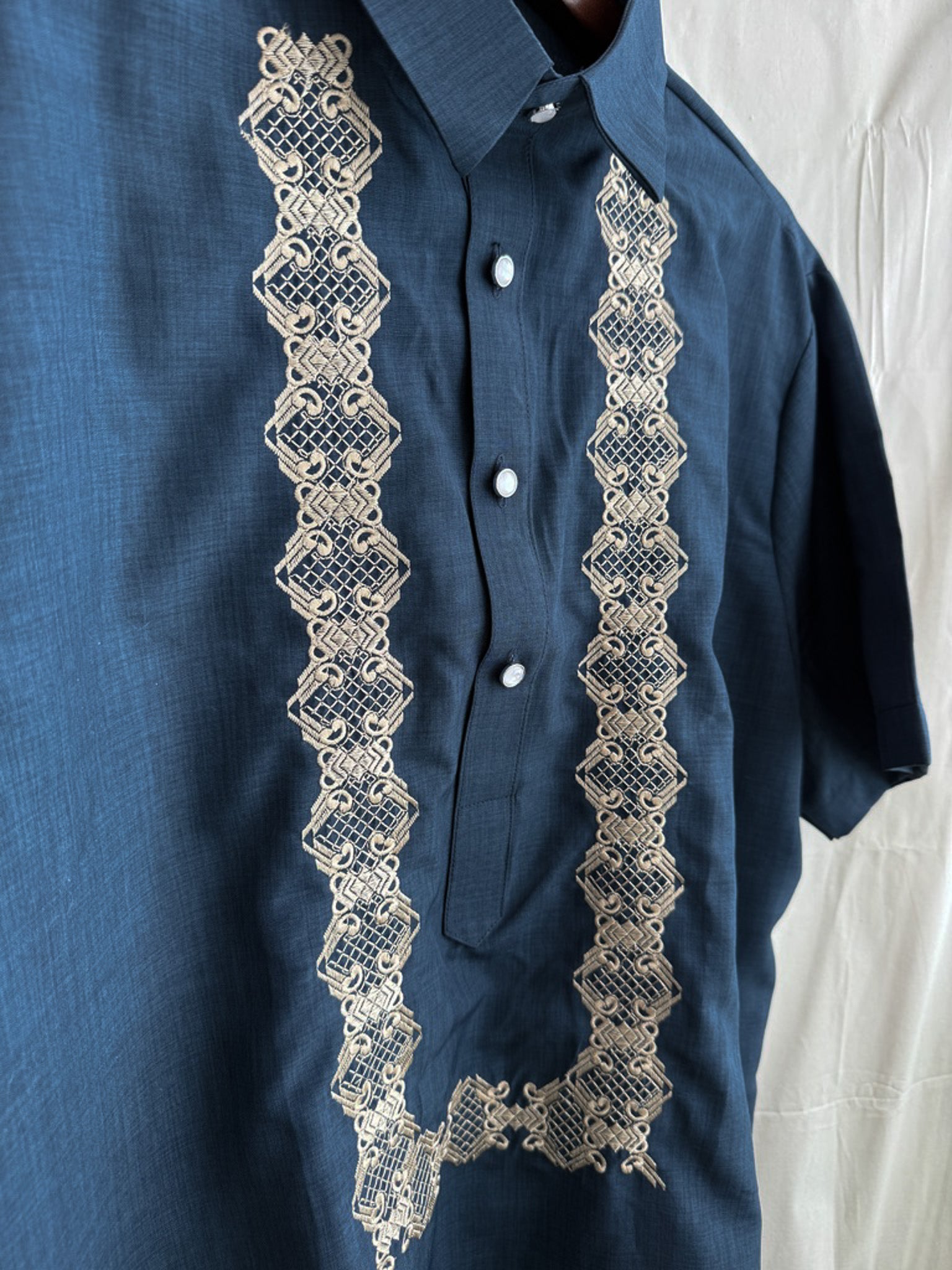 Casual Barong - Medium Blue