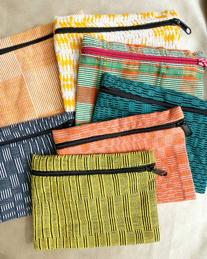 Handwoven Zipper Pouch - Dark Pink