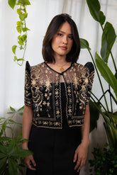 Sampaguita Butterfly Sleeve Bolero – Ivory | Narra Studio