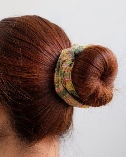 Handwoven Green Kantarines Scrunchie | Narra Studio