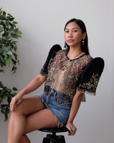 Rosal Butterfly Sleeve Bolero – Black | Narra Studio