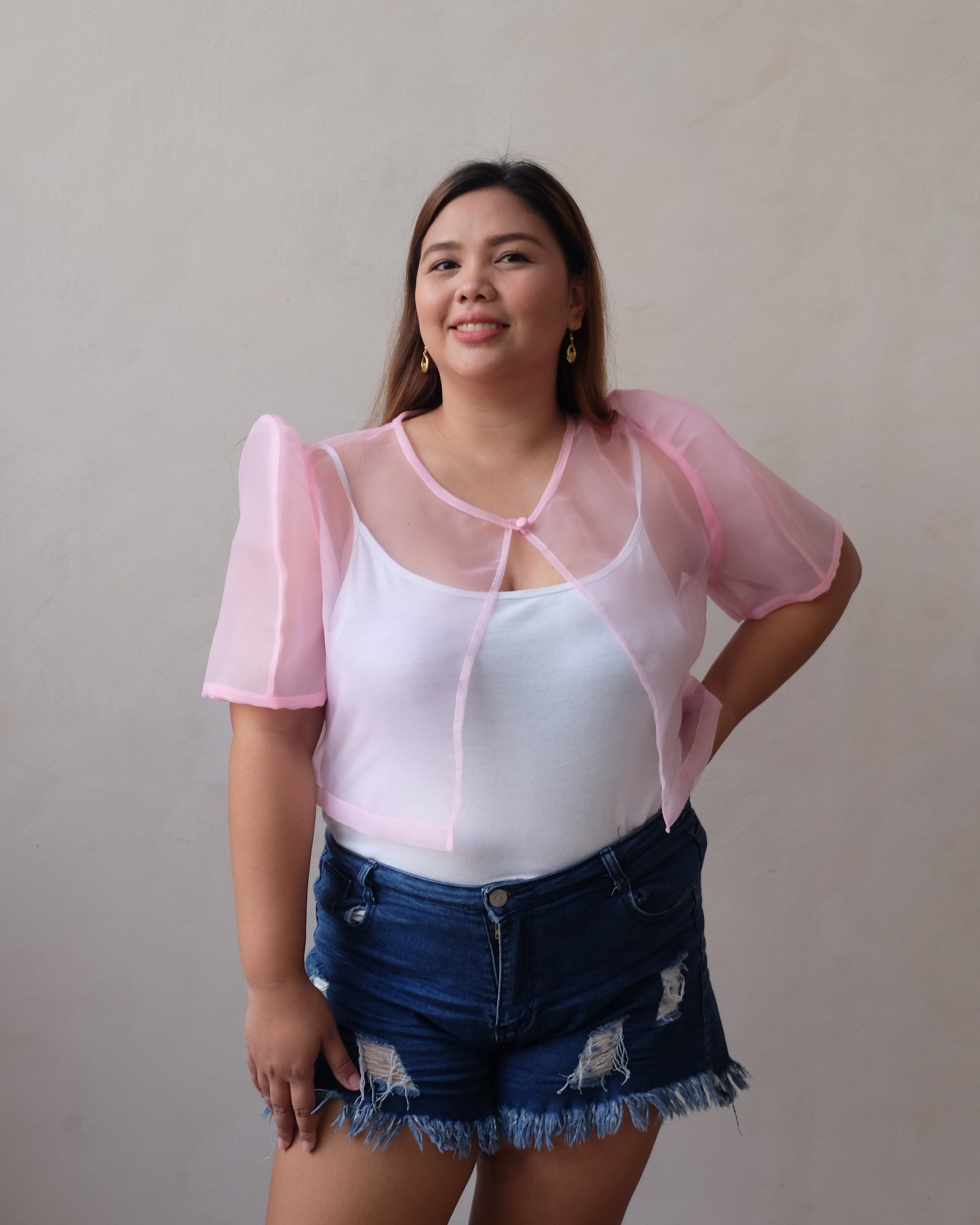 Sheer Butterfly Sleeve Bolero - Baby Pink | Narra Studio