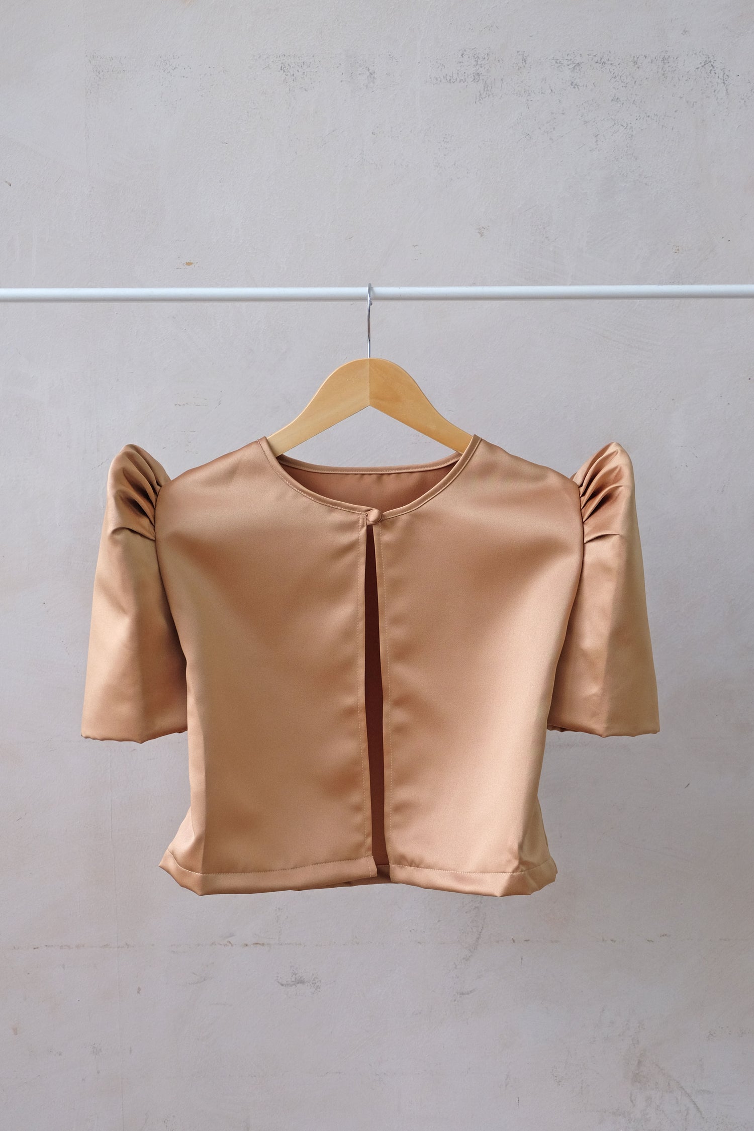 Satin Butterfly Sleeve Bolero - Champagne - Size S