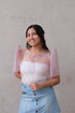 Modern Filipiniana-Sheer Butterfly Sleeve Bolero - Pale Pink - Size S - Narra Studio-available in NYC USA