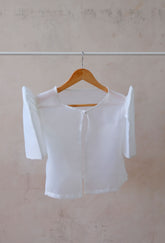 Modern Filipiniana-Sheer Butterfly Sleeve Bolero - White - Size S - Narra Studio-available in NYC USA