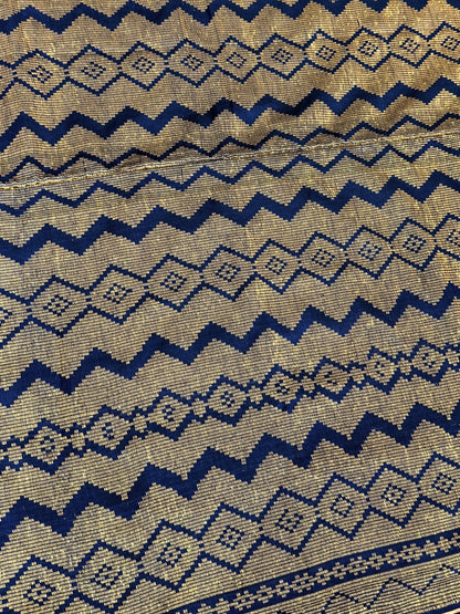 Handwoven Malong - Navy and Gold