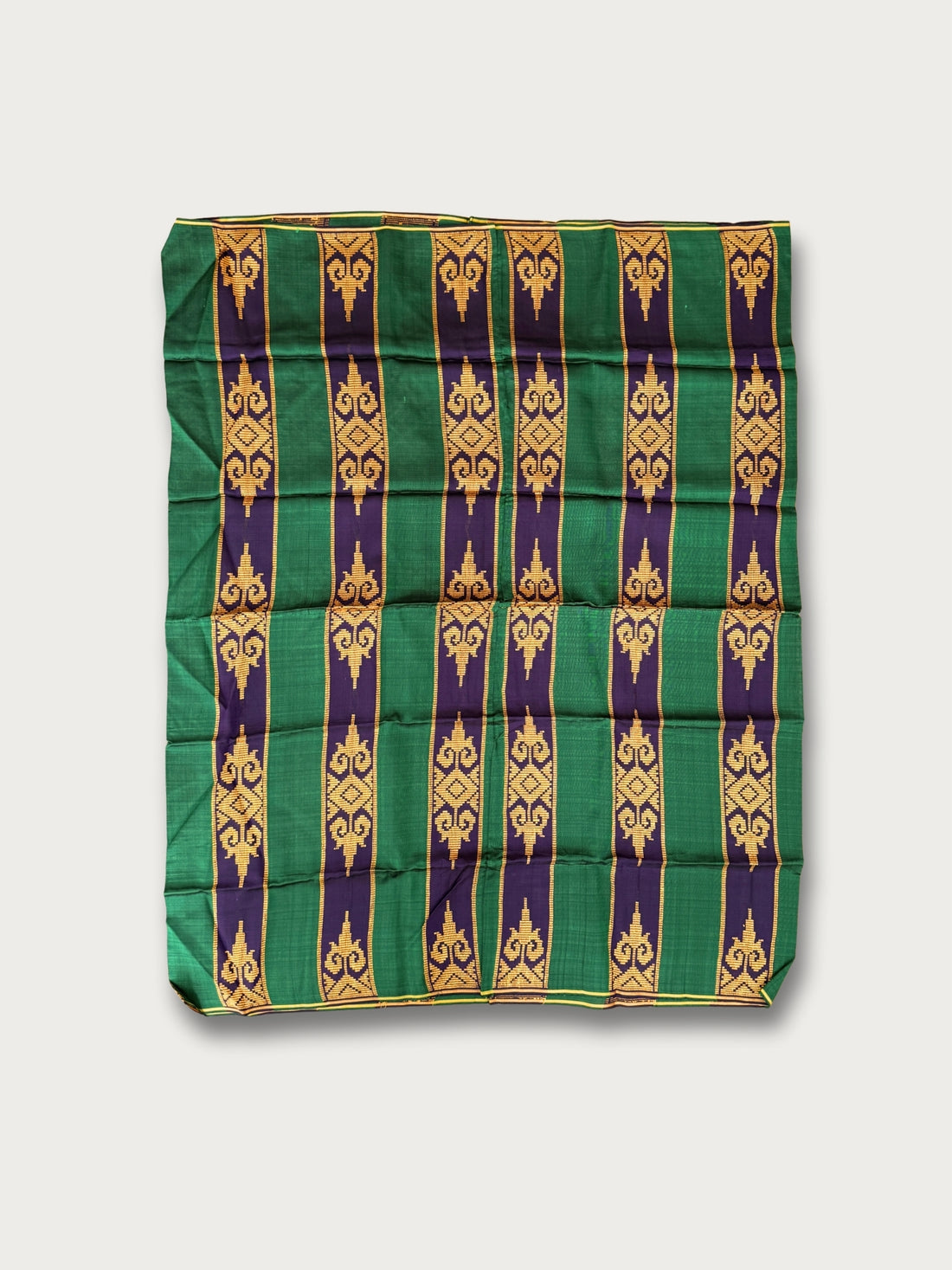 Handwoven Malong - Emerald Green and Purple Stripe