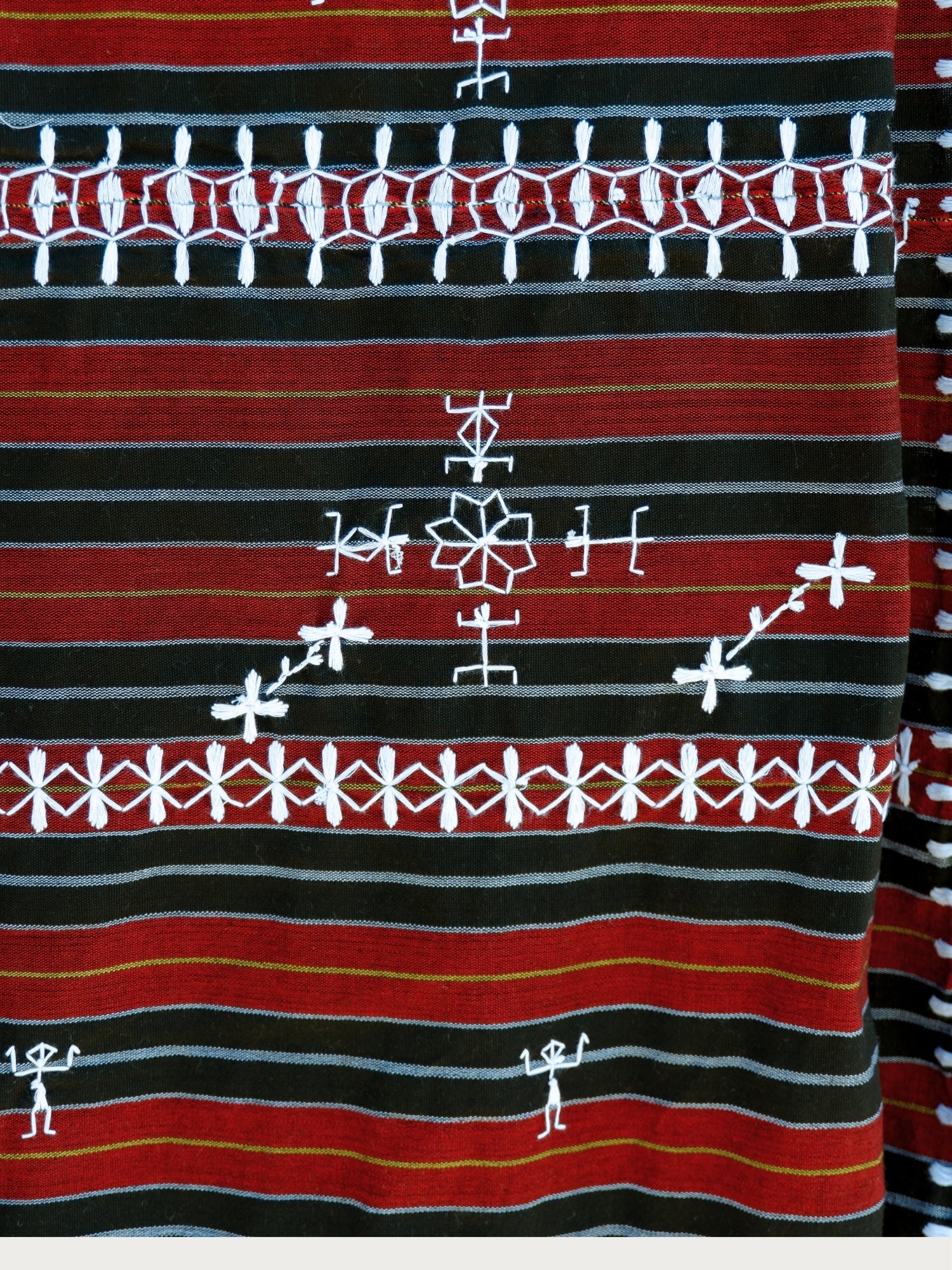Embroidered Dark Red Tapis Wrap/Blanket