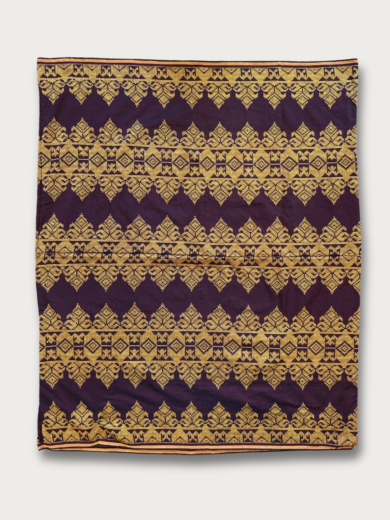 Handwoven Malong - Deep Plum and Gold