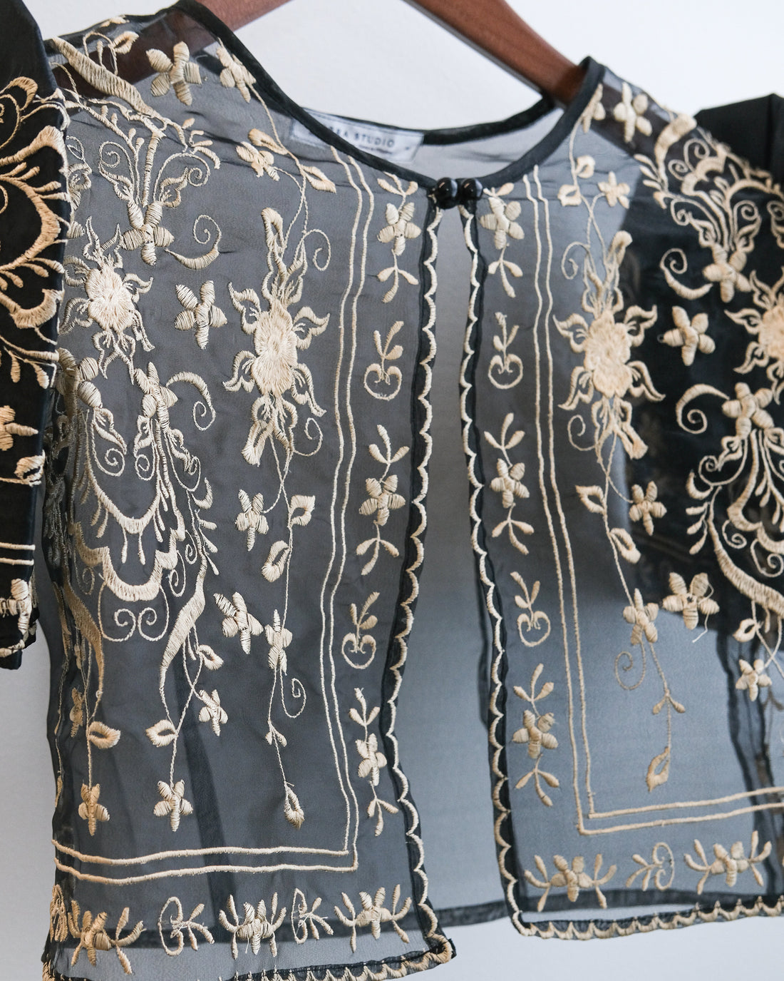 Black Sampaguita Bolero with Butterfly Sleeves women’s blouse