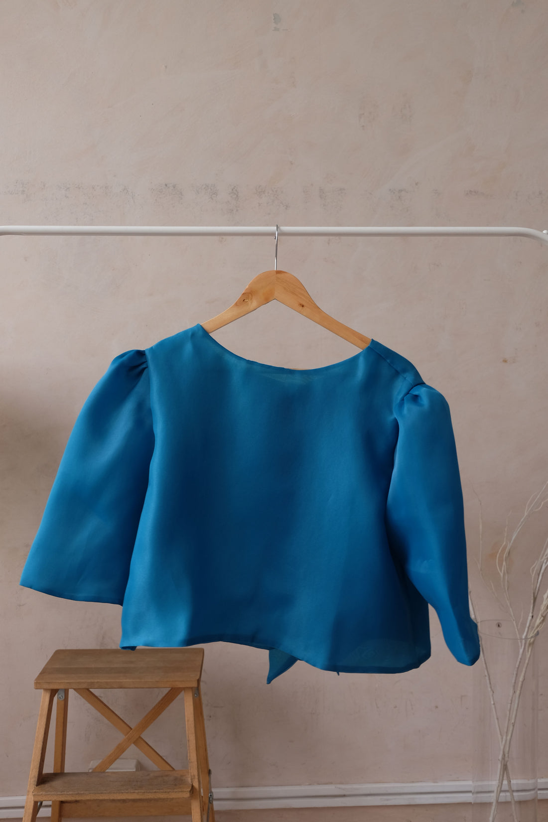 Sheer Filipiniana Camisa Blouse - Teal